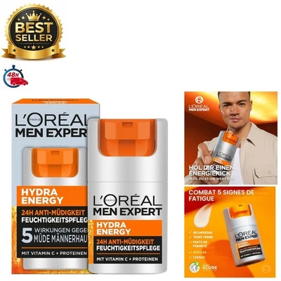 L'Oréal Men Expert Hydra Energy Crème Hydratante 50 ml Anti-Fatigue - Photo 1/4