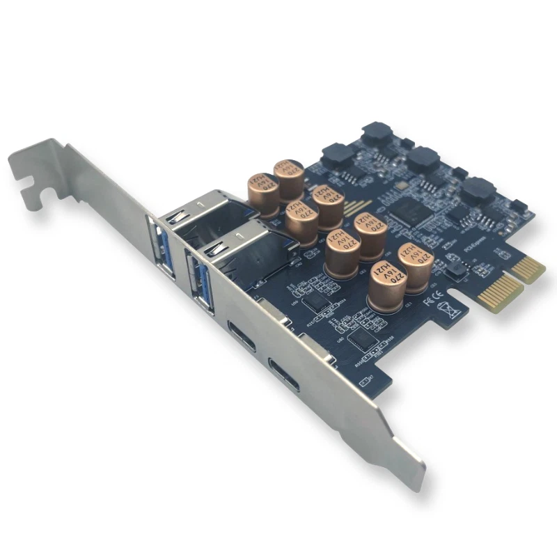 USB 3.0 PCI-e Expansion Card 4Port Type C USB-C 3.0 HUB Adapter 5Gbps For PC - Image 2 of 4