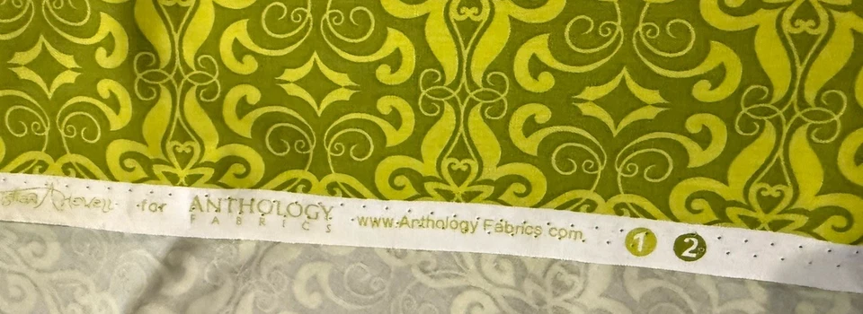 Anthology Fabric MOROCCAN MIRAGE Geometric Print Lime Green 44” BTY - Image 4 of 4