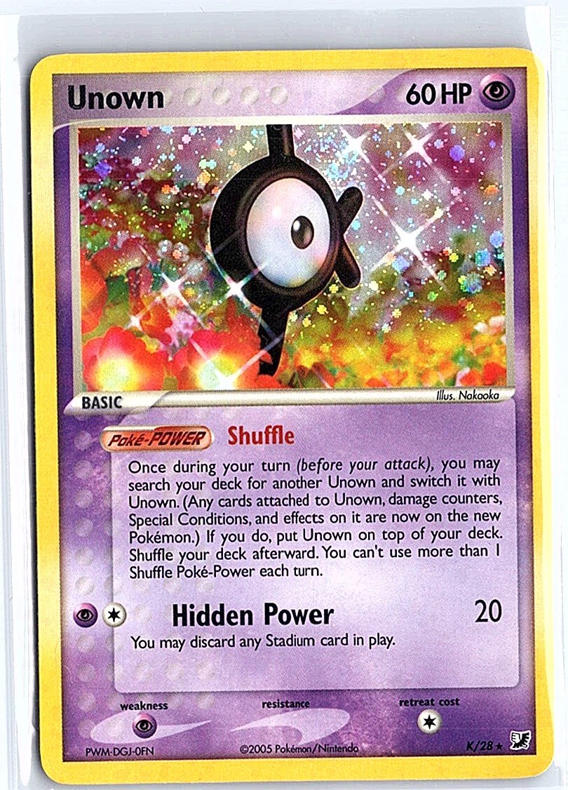 Unown (K) K/28 Holo Rare 2005 Unseen Forces Pokémon Card NM