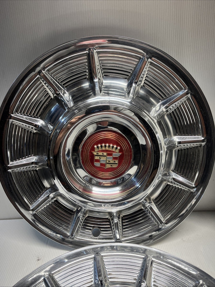 1957 (4) Cadillac Eldorado Hubcaps OEM Centers **Excellent