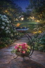 Solar-Vogeltränke mit Pflanzschale Gartendekoration Solardeko Outdoor Gartendeko