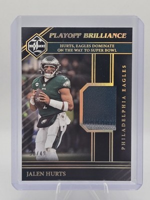 JALEN HURTS 2023 Panini Limited SP /49 Playoff Brilliance 2 Color Patch EAGLES F