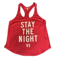 Victorias Secret Stay The Night Racerback Tank Top Womens Size Large Red Pink