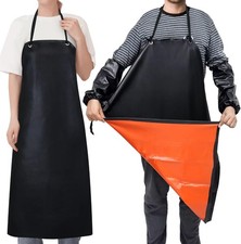 2 Set Waterproof Apron, 43" Heavy Duty Work Apron, Chemical Acid Stain Oil Resis