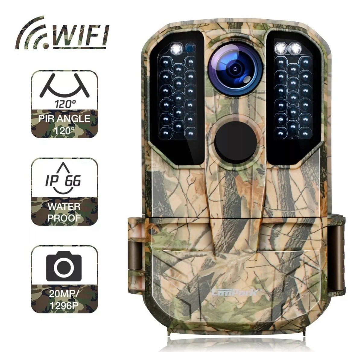 Sd Card Campark Wildlife Camera Wifi 20mp 1296p Campark Wildlife