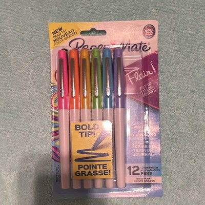 Paper Mate Flair Bold Tip Felt Tip Pens 12 Count Multicolor Solid Finish