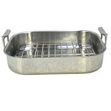 All-Clad Heavy Gauge Stainless Steel 11 x 14 Roasting Pan with Rack-Excellent