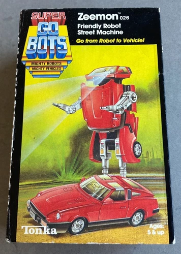 1984 vintage SUPER GO BOTS robot street machine ZEEMON w/ box & stickers Gobots