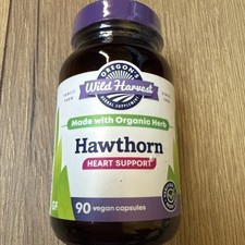 Oregon's Wild Harvest Organic Hawthorn Capsules Heart Health 1200mg 90 Caps 1/27