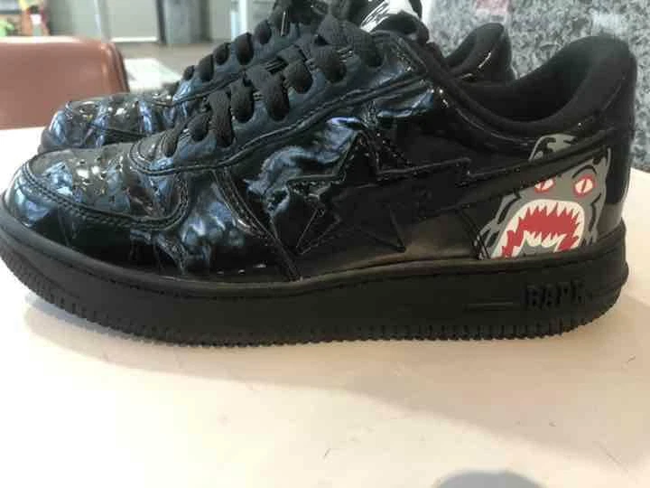 A BATHING APE Bapesta Sneaker Shoes Black Low US9.5 Used from Japan