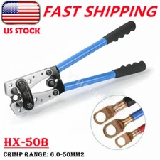 Cable Lug HX-50B 6-50mm² Crimp Pliers Wire Connector Cu/Al Terminal Crimper Tool