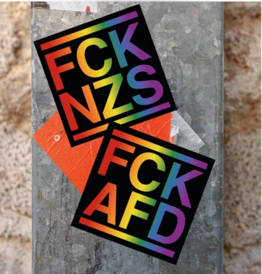 MARKENLOS 100x FCK NZS+AFD Sticker-Set 2x50 Stück I GROß I 10,5cm I Aufkleber Gegen Rechts