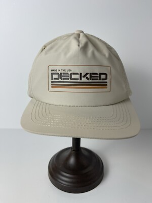 DECKED Hat Cap Beige With Black Raised Lettering New Trucks Ecosystem