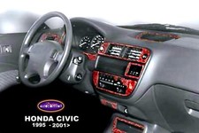For Honda Civic Interior Dash Trim Kit 3m 3d 22-parts Burl Wood 1995-2001