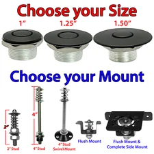 Black Quick Latch Made in USA Push Button Latch Quick Release Hood Pin Fender