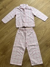 Mädchen rosa & weiß kariert Langarm Pyjama 2-teiliges Set Alter 3-4 Jahre