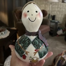 Hand painted Snowman Gourd