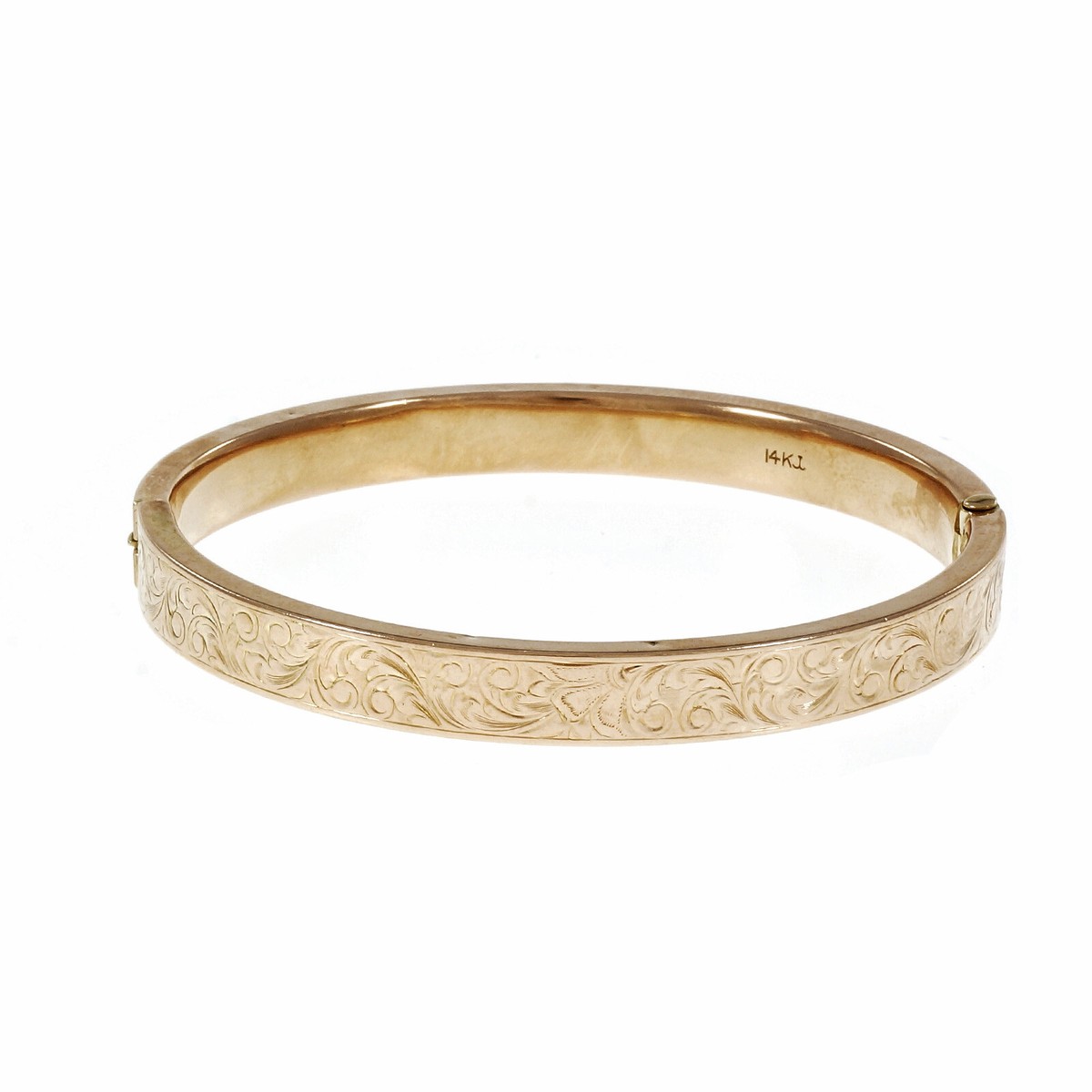 d*t様 visvim I.C.T. 22 VINTAGE BANGLE Ind Vintage Victorian Krementz Engraved Bangle Bracelet 14k Rose Gold