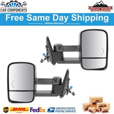 New Tow Mirror Power Heated Red Chevron Signal Black Pair For 2003-2007 Gm Truck New Tow Mirror Power Heated Red Chevron Signal Black Pair For 2003-2007 Gm Truck