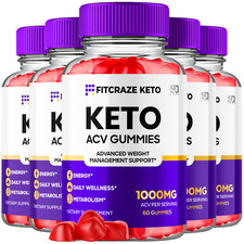 Fitcraze Keto ACV Gummies 1000MG Advanced Weight Management Support 5 Pack 