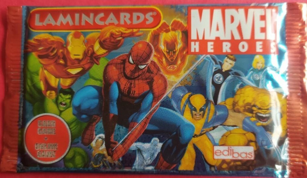 Marvel Heroes Lamincards (2008), 6 envelopes, with 5 lamindcars