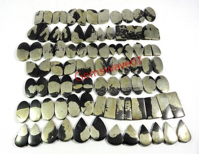 Natural Apache Gold Pyrite Matched Pair Cabochon Gemstone Wholesale Lot 17-25 mm
