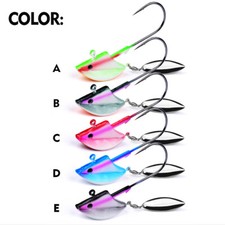 5-10pcs Fishing Jigs with Willow Blades Underspin Jig Head Bass Jig Hook 3g-57g