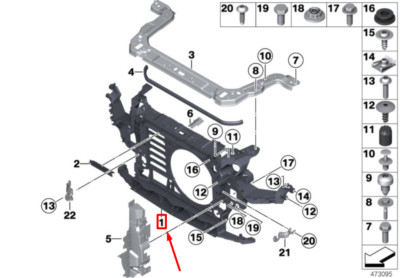 NEW MINI COUNTRYMAN R60 FRONT RADIATOR SUPPORT PANEL 51649802025