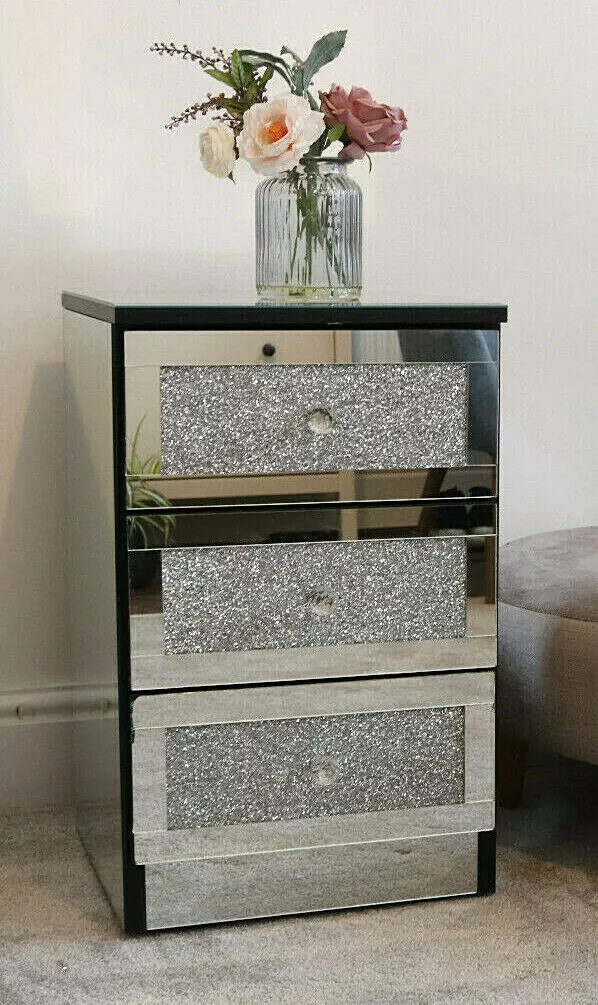 Glitter chest on sale of drawers