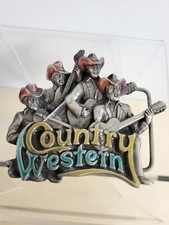 Vtg 1981 Country Western Belt Buckle Bergamot Brass Works USA Colors Enamel