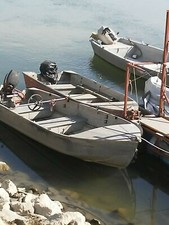 canadian barca motore in alluminio m.4,30 con motore 10 HP Mercury e guida 