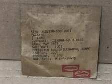 Precision Rubber NOS Original Equipment # MIL-R-5847D O RING