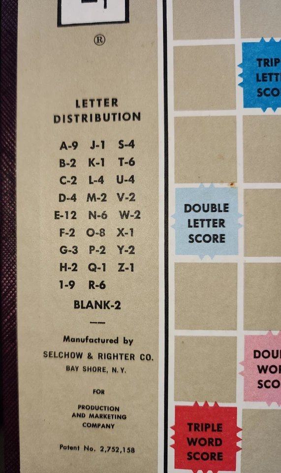 Vintage SCRABBLE Crossword Game By Selchow & Righter Co. R1953 - Image 4 of 4