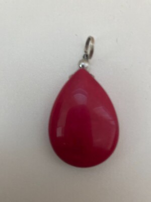 Red Pendant with Silver Accents