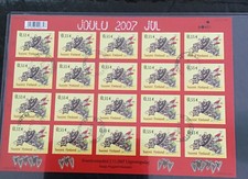 2007 Finland 20 Stamp Sheet Cancelled / Christmas Gingerbread Candy Cane Mouse