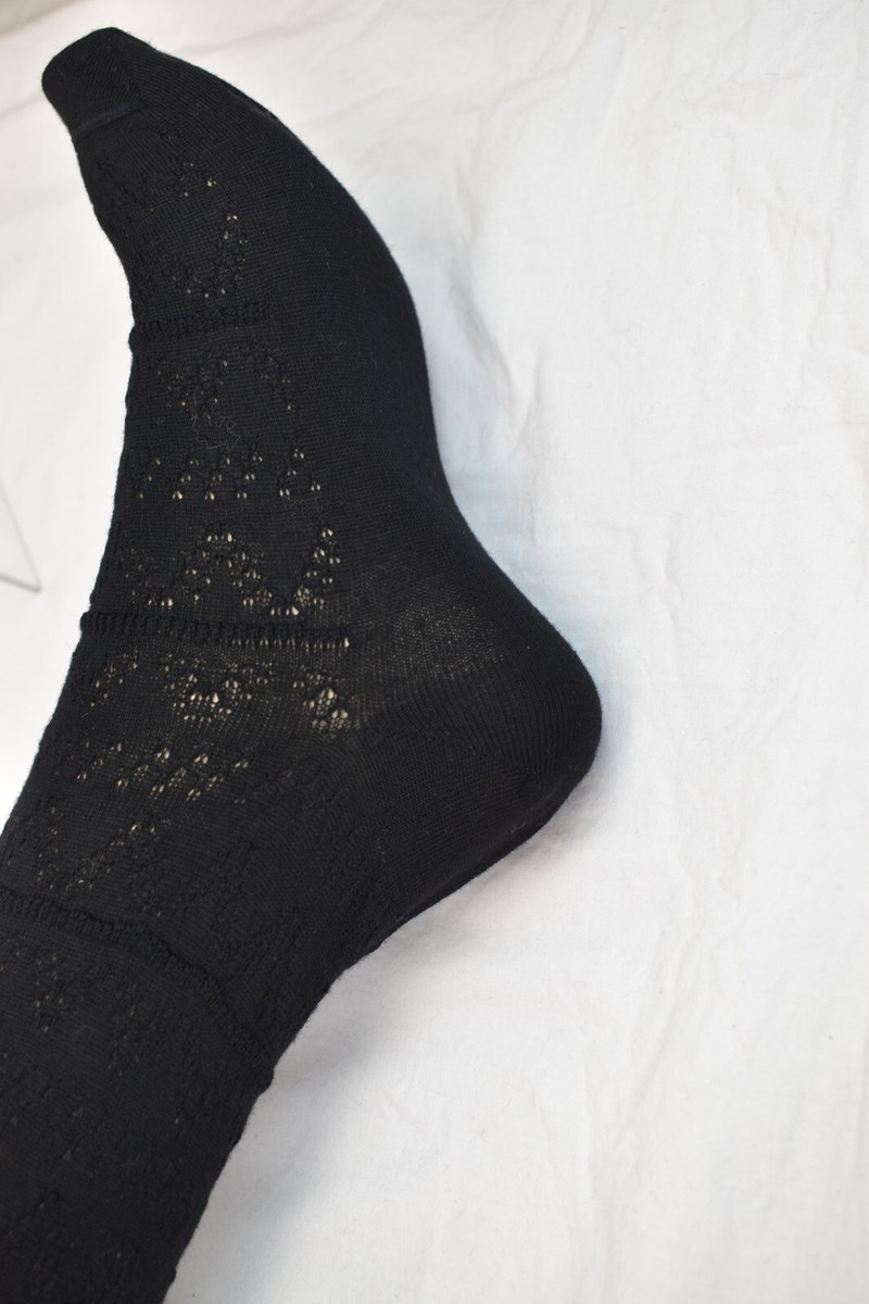 MIU MIU PRADA BLACK WOOL OVER THE KNEE BOOT SOCKS LONG STOKINGS 3