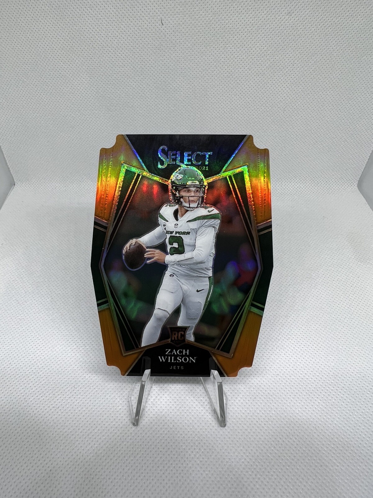 Zach Wilson 2021 Panini Select 89/249 Die Cut Orange Prizm Club Level