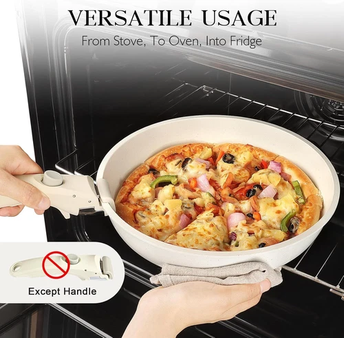 Kitchen Cookware Set Non-Stick Granite Pots and Pans Set with Removable Handle - Picture 8 of 18