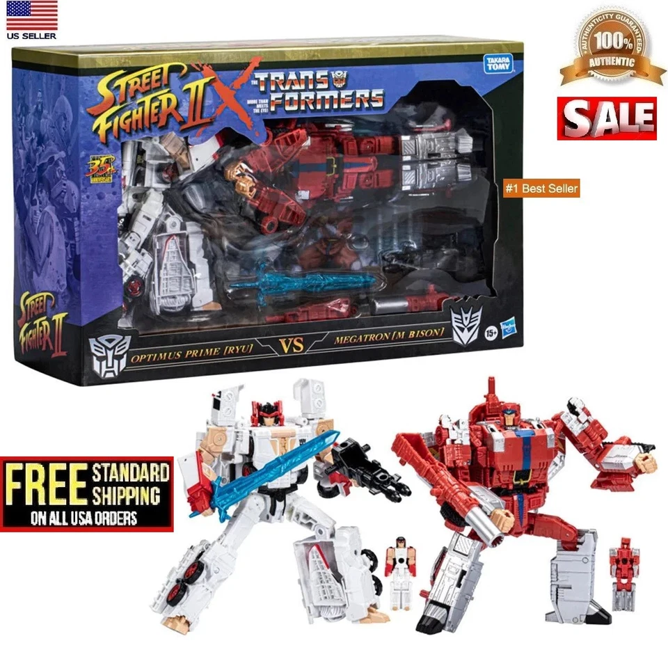 Transformers Street Fighter II x Optimus Prime Ryu vs Megatron M. Bison Foto 2 de 4