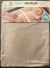 Summer Infant Soft Muslin Changing Pad Cover 16" x 32" Gray