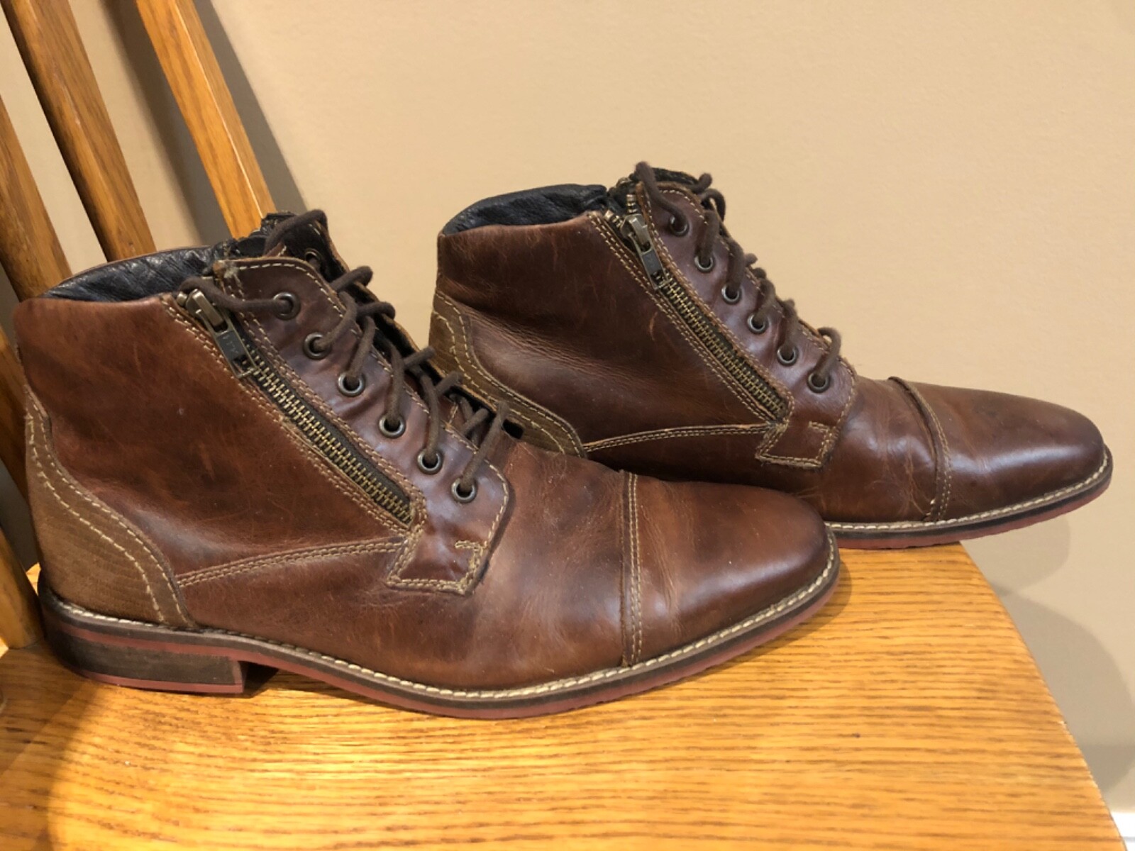 Men’s Rare Avenger Steve Madden Leather Boots image 2