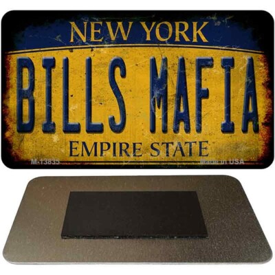 Bills Mafia New York Yellow Rusty Magnet Fridge Refrigerator Home Kitchen