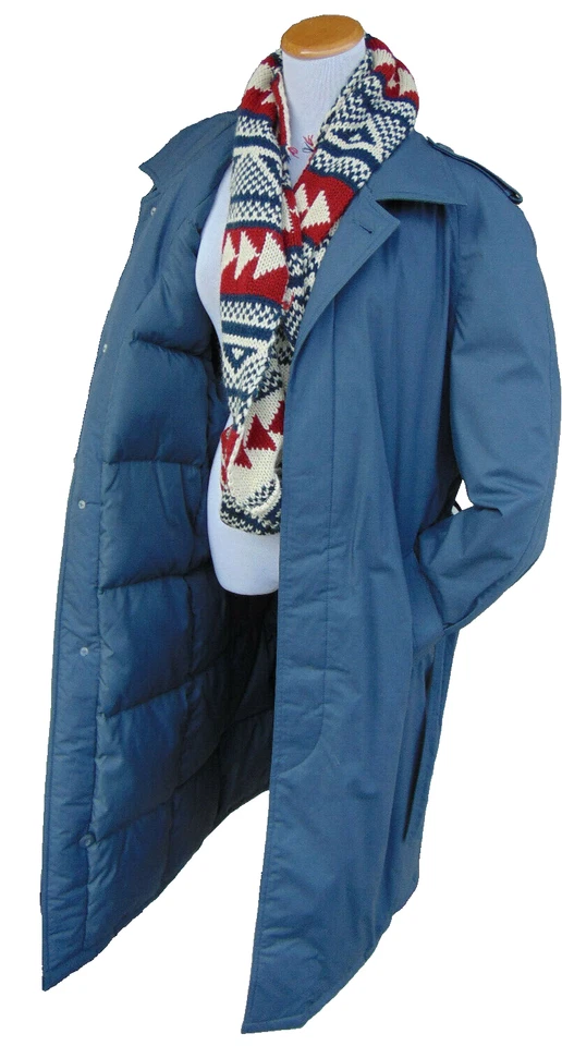 Parka larga de plumón vintage The Company Store algodón poliéster gabardina ~ M/L Foto 4 de 4