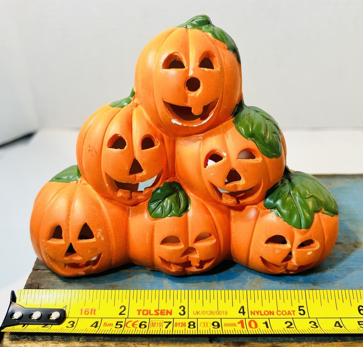 宝珠・オブジェ Vtg Magic Creations Pumpkin Pyramid Halloween Candle Votive Holder