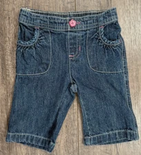 Baby Girl Clothes Nwot Jumping Beans 0-3 Month Elastic Backed Jeans