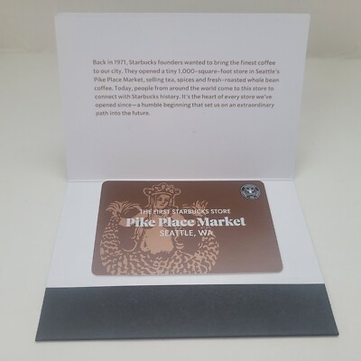 Starbucks Pike Place First store Exclusive gift card + sleeve $5 loaded covered! | eBay Starbucks Pike Place First store Exclusive gift card + sleeve $5 loaded covered! | eBay