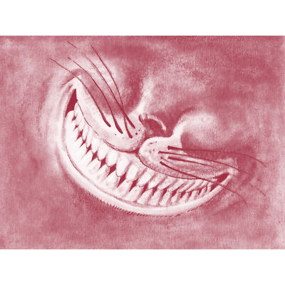 Alice Wonderland Cheshire Cat Smile großer Wandbilddruck auf Leinwand
