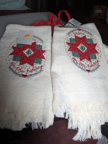 Lot 4 New Vintage Sarah Lynns Holiday Quilts Canon Kitchen Towels - Picture 5 of 6