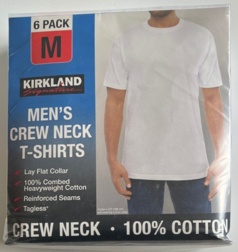Pack Kirkland Signature Men's Cotton Crew Neck T-Shirt In White